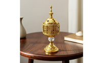 Metal Scent Holder Decorative Scent Holder with Lid Ornate Tabletop Censer for Prayer, Living Room
