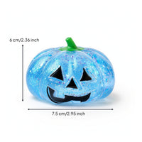 Halloween Pumpkin Compress Toy Stress Relief Jack-O'-Lantern Compress Toy Soft Pumpkin Stress Ball Stretchable for Desk, Classroom