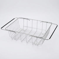 Dish Rack and Sink Drainer with Wire Grid, Stainless Steel Drainer Rack for Kitchen Sink, Space Saving Design for Food Waste and Clean Dishes