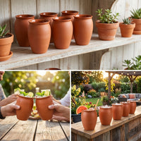 6 Pieces Terracotta-Brown Cantarito Cup Dishwasher Safe Cup Sturdy Drinking Cups Rustic for Hosts, Bartenders, Home Establishments, Parties, Everyday Use