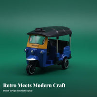 Retro Design Thai Tuk-Tuk Model Cake Topper Alloy Rickshaw Model Realistic Details for Collectors, Kids, Party Favors