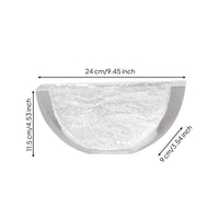 Resin Bowl with Ice Texture Thick-Walled Half-Bowl Vessel Minimalist Elegant for Interior Designers, Tabletop Display