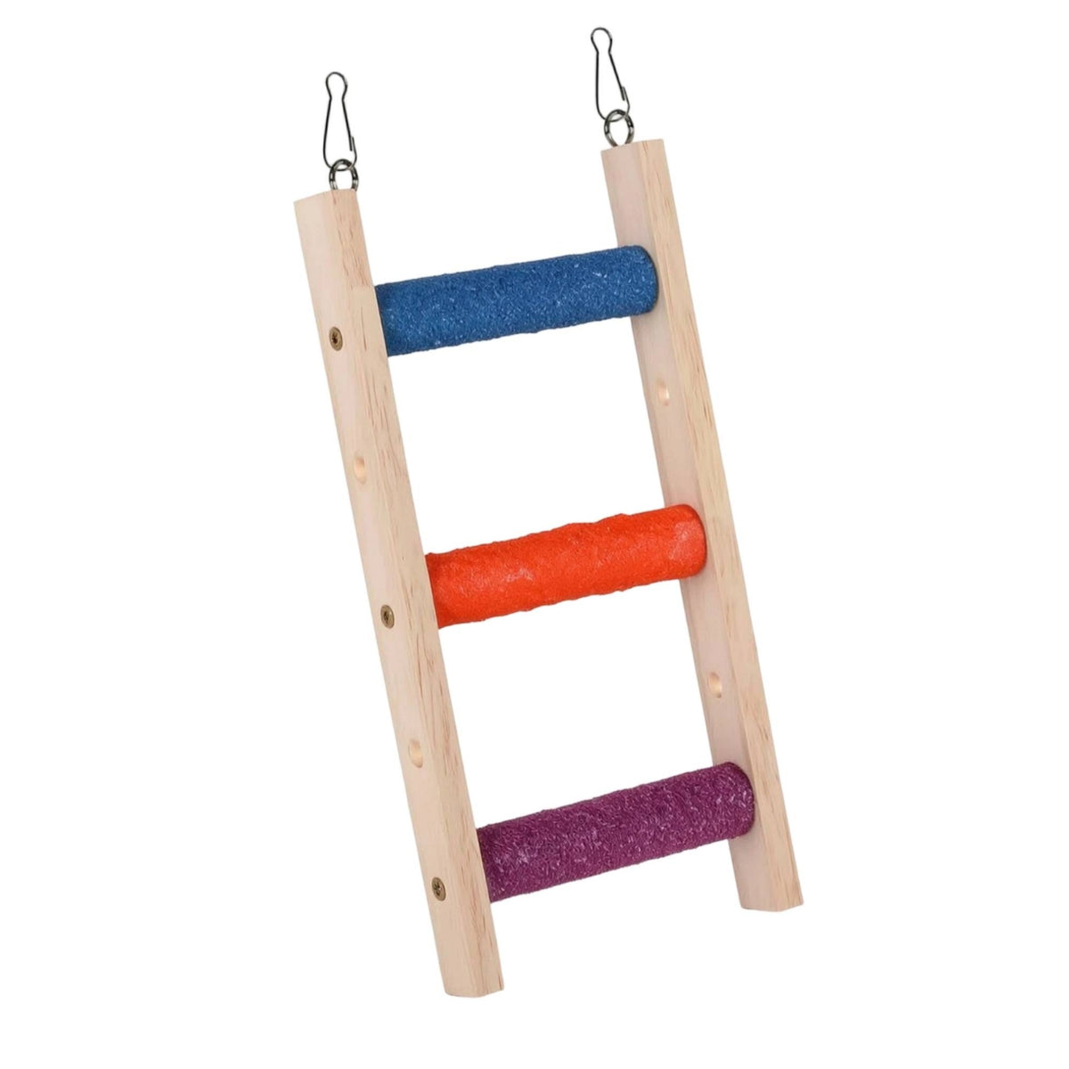 Natural Wood Bird Ladder Straight Bird Cage Ladder Hanging Textured for Small Birds, Parrots, Play Area