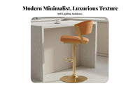 Adjustable rotating Stool Modern Minimalist design aesthetic Chair Built-in Footrest Upholstered Seat for homeowners, hosts
