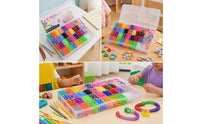 Organized Bracelet Making Kit with Organizer Case Colorful Rubber Band Bracelet Making Kit Creative Loom Bands Clear for Travel