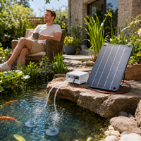 Solar Oxygen Air Pump for Outdoor Fish Ponds, Rechargeable Aerator for Garden Fish Tanks and Aquaculture