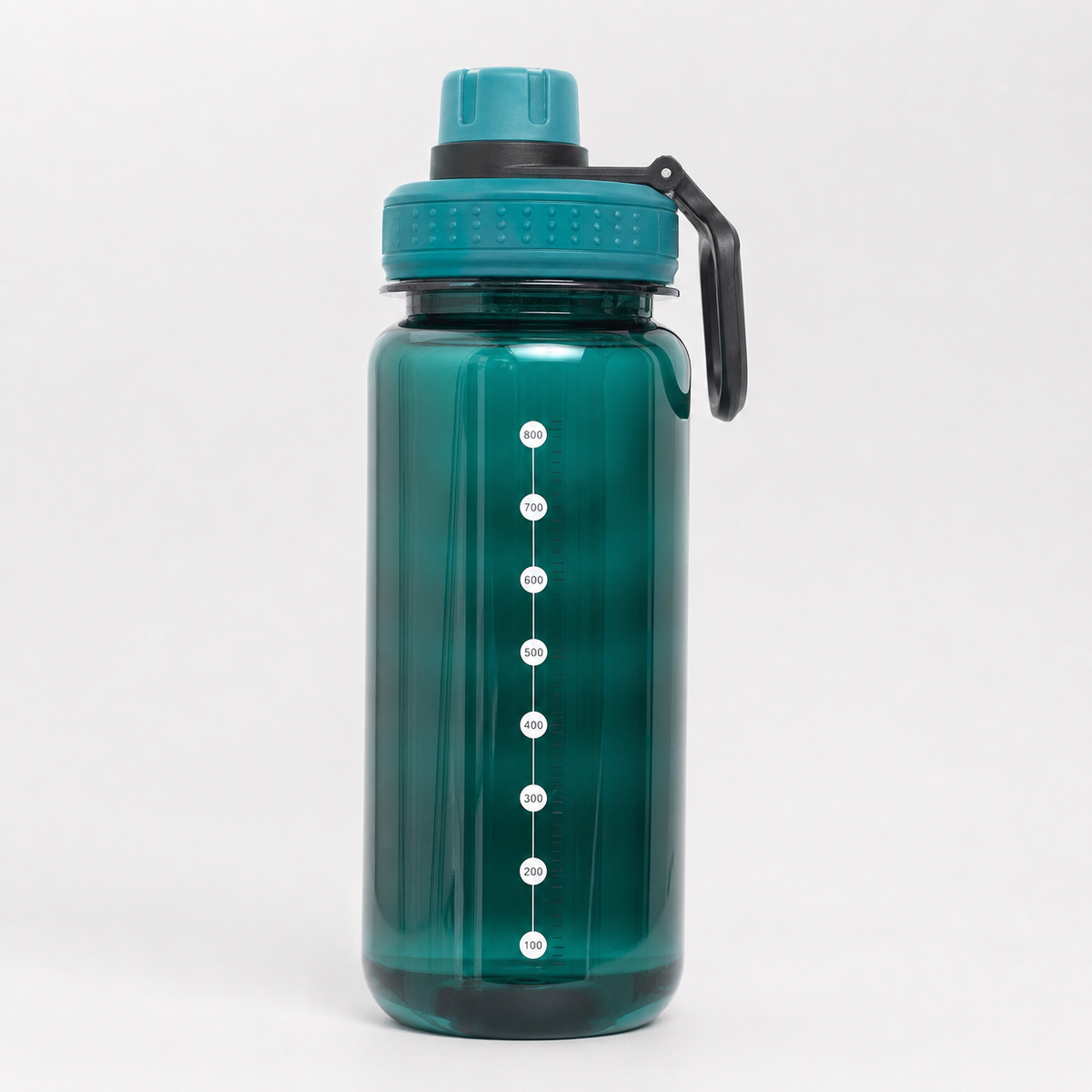 Large Capacity Plastic Water Bottle with Handle and Measurement Scale for Outdoor Sports and Daily Use