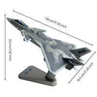 1:72 Scale J-20 Aircraft Model with Stand Two-Seat for Aviation Enthusiasts