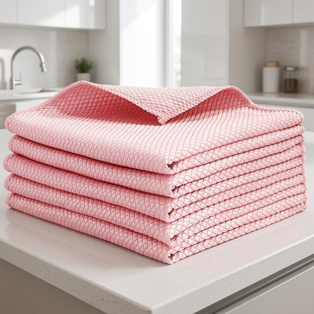 Fish Scale Cloth, 30cm x 30cm Microfibre Cloth with Reinforced Bound Borders, Cloth for Glass, Mirrors and Wet or Dry Use