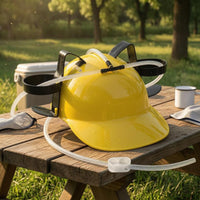 Adjustable Fit Beer Helmet Lightweight Drinking Hat Switchable Valve Beer Hat Molded Plastic for Events