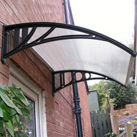 Entry Door Window Awning, Rain Shelter, Retrofit, Polycarbonate, Depth 100cm, Weather Resistant, Sun Shade