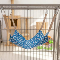 Hanging Cat Bed in Linen, Cartoon Pattern Hanging Nest for Pet Cage, 47x47cm Breathable Cat Bed, Soft Cat Hanging Nest Accessories