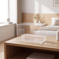 Dustproof Display Box with Steps Stackable Acrylic Display Box High Clarity Showcase Multi-Functional for Shelf, Desk