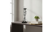 Candle Holder with Square Base Black Metal Candle Holder Candlestick Holders Abstract Candlestick Stands Calligraphic