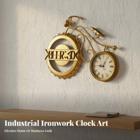 Wrought Iron Cycle Clock Creative Design Bottle Cap Wall Clock Silent Movement