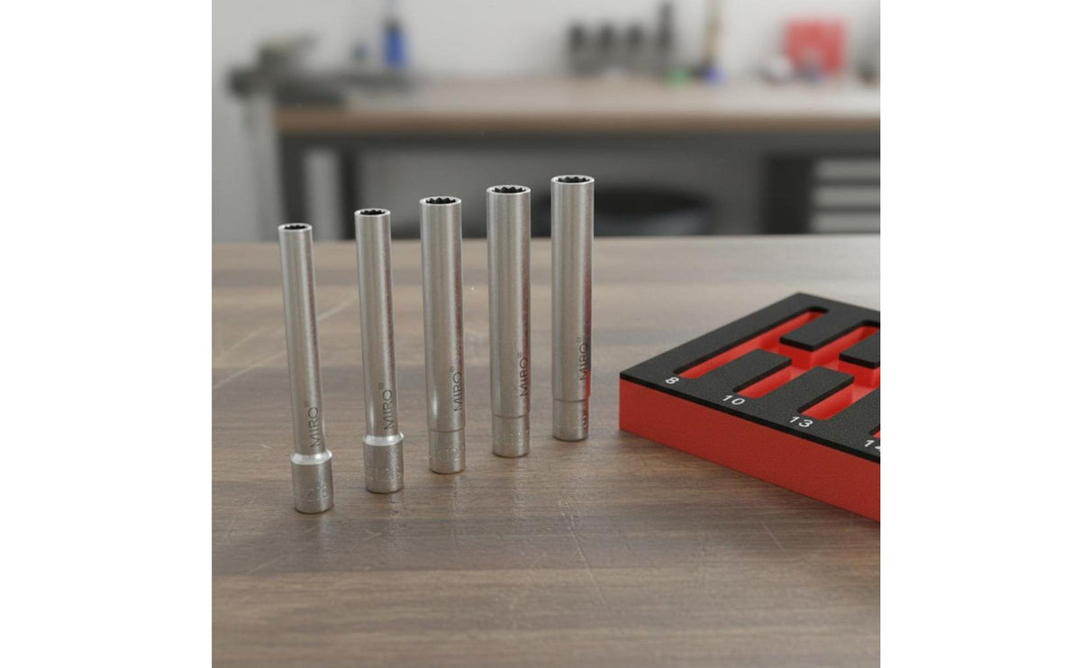 5 Pieces 5 Piece Deep Set EVA Foam Organizer 120mm Long Set 6-Point Design Hand Tools for DIY Enthusiasts, Auto Repair, Workshop, Garage