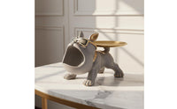Canine Valet Tray Housewarming Gift French Canine Statue Tray Functional & Decorative Wide-Opening Dog Key Bowl for New Homeowners, Entryway, Desktop