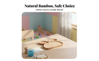 Cartoon Wooden Food Tray Animal Shaped Plate Child Divided Plate for Young Children, Parents, Mealtime, Kitchen, Dining Table