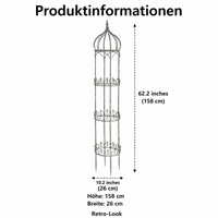 Garden Obelisk Trellis, Metal Plant Stand 81-110cm, Rust Brown Flower Stand for Climbing Plants, Weatherproof
