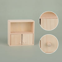 Unfinished Miniature Wooden Cabinet DIY Dollhouse Cabinet Paintable Dollhouse Cupboard Realistic for Collectors