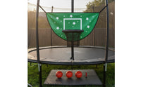Waterproof Trampoline Basketball Hoop Sun-Proof Trampoline Basketball Set Weather Resistant Outdoor Toy Includes Ball and Pump for Children, Backyard