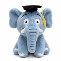 Stuffed Elephant with Graduation Cap Commemorative for Study Room, Students