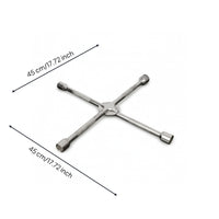 Four-Way Lug Wrench Chrome-Plated Four-Way Cross Wrench 18-Inch for Garage