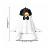 specters Figurine with Baseball Cap Spooky Dangling Leg Funny Halloween Decor for Collectors, Tabletop, Desk
