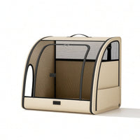 Foldable Pet Carrier Collapsible Soft Dog Crate with Mesh Openings Pet Carrier with Mesh Openings Easy-Clean Kennel Space-Saving