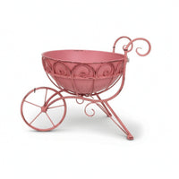 Garden Cart Planter Wire-and-Scroll Cart Planter Stand Vintage-Style Plant Stand  Wheels for Home Stylists, Gardeners, Balcony