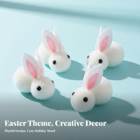 3D Effect DIY Easter Bunny Accessory Cute Design Easter Rabbit Craft Pieces Reusable Mini Bunny Figurines Long-Lasting for Crafters, Kids, Wreath Making, Party Decoration