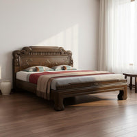 Classical Chinese Style Bed Mortise and Tenon Joinery Rosewood Foundation Bed Thickened Frame for Couples