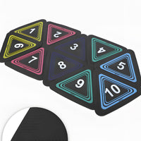 10 Pieces Wear-Resistant Triangular Floor Marker Rounded Corners Numbered Training Marker Colored Border Lines Sports Gear Indoor Outdoor