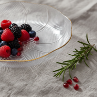 Lead-Free Crystal Glass Fruit Bowl and Snack Plate Set