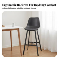 2 Pieces Industrial Design Four-Legged Bar Chair with Backrest Upholstered Seat Counter Stool Stable Design Seating Furniture Easy to Clean for Homeowners, Business Owners, Adults, Coffee Shop, Cafe, Restaurant, Kitchen Island