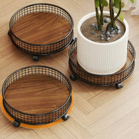 3 Pieces Easy to Move Movable Plant Tray Sturdy Support Plant Tray with Wheels Heavy Duty Wheeled Planter Tray High Load Capacity for Balcony, Living Room, Window Corner
