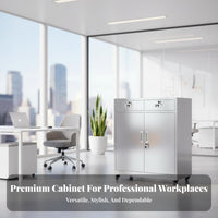 Stainless Steel Drawer Cabinet Rustproof Mobile File Cabinet with Lock Mobile Office Drawer Unit for Lab Technicians, Research Facility