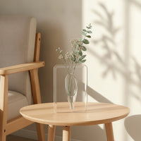 Frame Vase Modern Clear Acrylic Vase Flower Arrangement Holder Contemporary Unique for Minimalists, Desk, Living Room