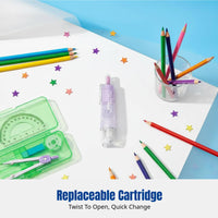 Student Correction Tape, Push-Button Design, Large Capacity, Replaceable Spool Case, Smooth Writing, PET Tape