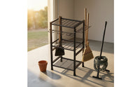 Garden Tool Organizer Heavy-Duty Tool Storage Rack with Hooks Multi-Tier Broom and Holder for Gardeners, Homeowners