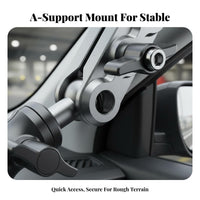 A-Pillar Phone Mount Vibration Resistant Grab Handle Phone Bracket Anti-Movement Mobile Accessory for SUV Owners, Adventure Drivers