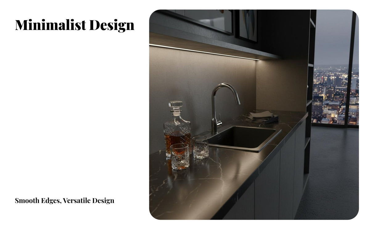 Scratch Resistant Black Nano Kitchen Sink Easy to Clean 304 Stainless Steel Sink Fast Draining Mini Wet Bar Basin Anti-Condensation Coating for Apartment Dwellers, Homeowners, DIY Enthusiasts, RV