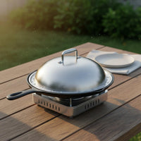 Universal Wok Lid Rust Resistant Stainless Steel Wok Lid Easy to Polished Metal Frying Pot Lid for Stovetop