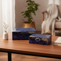 Glass Jewelry Box Marbled Jewelry Box with Hinged Lid Elegant for Women, Vanity