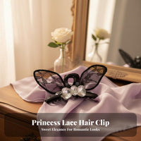 Hare Ear Hair Clip Enchanting Look Decorative Hair Clasp Lightweight Lace Elf Ear Barrette for Women, Girls, Daily Wear, Festivals, Themed Events