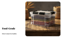 Rolling Dry Food Bin Airtight Bulk Dry Goods Container hinged lid for Families
