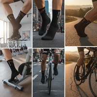Unisex Breathable Quick-Dry Mid-Calf Athletic Socks for Training Cycling Outdoor Sports