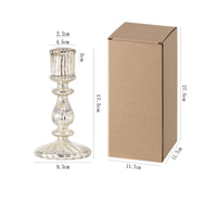 Ribbed Glass Candlestick Fluted Taper Glass Candle Holder Lustrous Finish Taper Candle Holder Tall Stem
