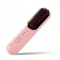 Rechargeable Cordless Hair Straightener Brush Compact Portable Hair Straightener Brush Handheld Fast Heating for Travel, Dorm Room