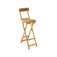 Foldable Design Backless Cross-Frame Stool Installation-without Rattan Top Folding Stool No Assembly Required Portable Seat Padded Cushion for Homeowners, Event Hosts, Home Bar, Camping, Outdoor, Indoor Use